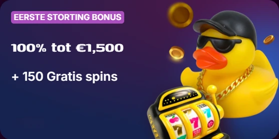 Duckysino 100% stortingsbonus tot €1.500 + 150 gratis spins